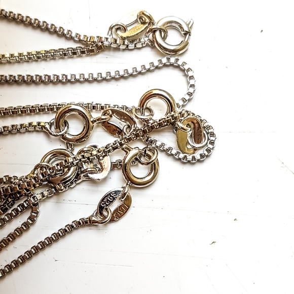 Italy 925 Sterling Silver Stamped Silver Gemstone Aura Cleansing Necklace 40cm - Picture 4 of 5